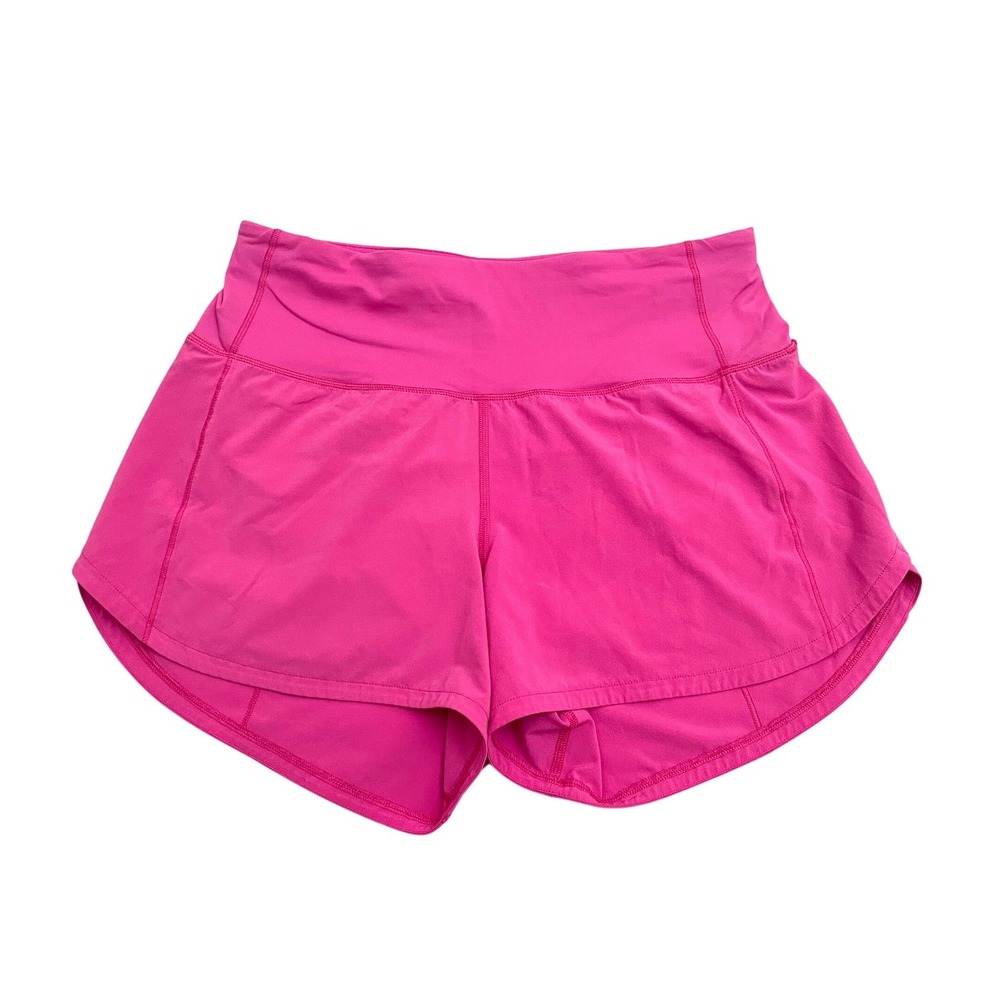 Lululemon Speed Up‎ Running Shorts 6 Pink Athletic Stretch Wicking Zip Pocket